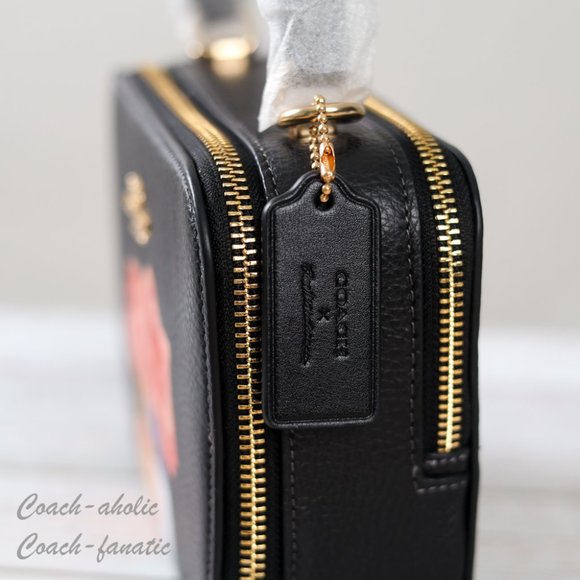 NWT CQ047 Coach X Tom Wesselmann Box Crossbody Leather Black Multi - Picture 5 of 10